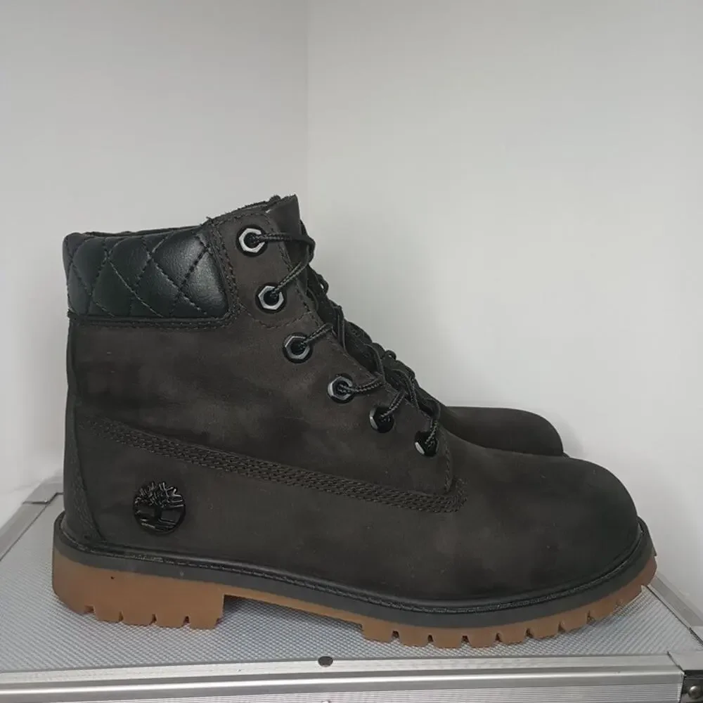 Timberland Mens Size 6 US 6.5 UK Black Suede Leather 6-Inch Boots Waterproof